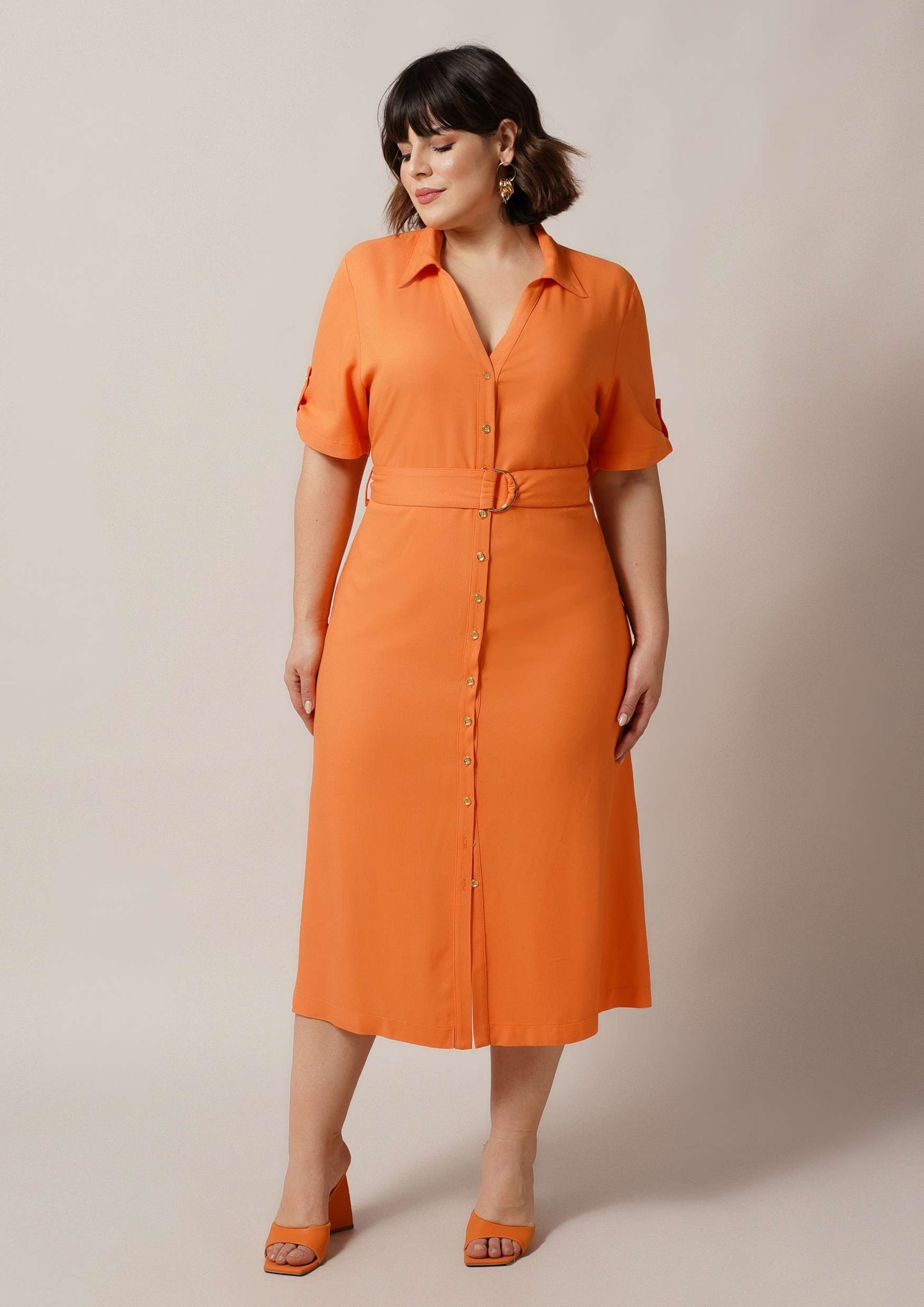 shanes curve orange long gown